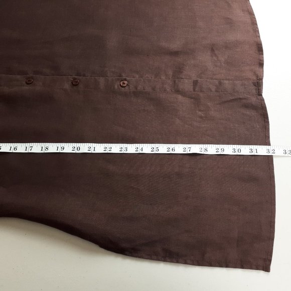 Alice Blue Button Down Brown Linen Tunic - Picture 9 of 15